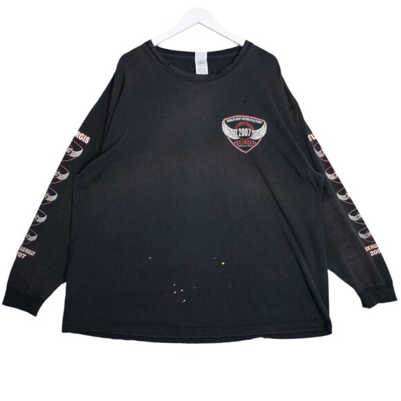 Sturgis Distressed Black Hills Rally Longsleeve Tee 2007 / - Picture 2 of 8